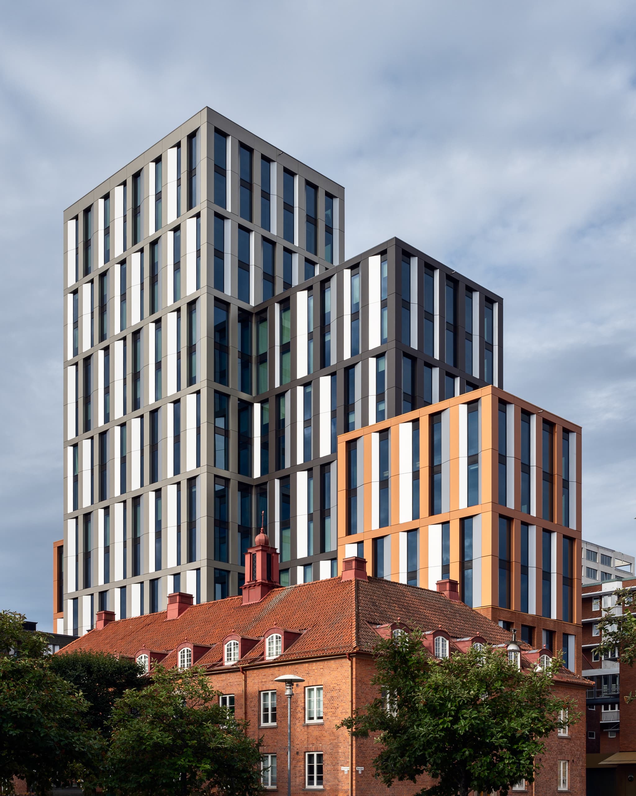 Exterior view, Science Park Towers, contemporary urban building, Sweden, by Andrius Gudelis